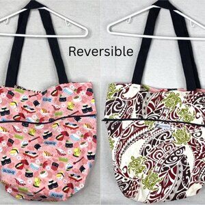 Tote Bag Sushi Sea Turtle Reversible Designs Local Design Made in Hawaii